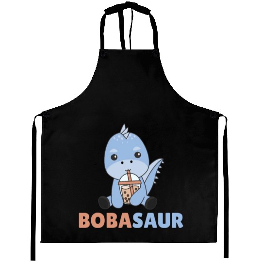 Bobasaur Boba Dinosaur Dino Bubble Tea Aprons