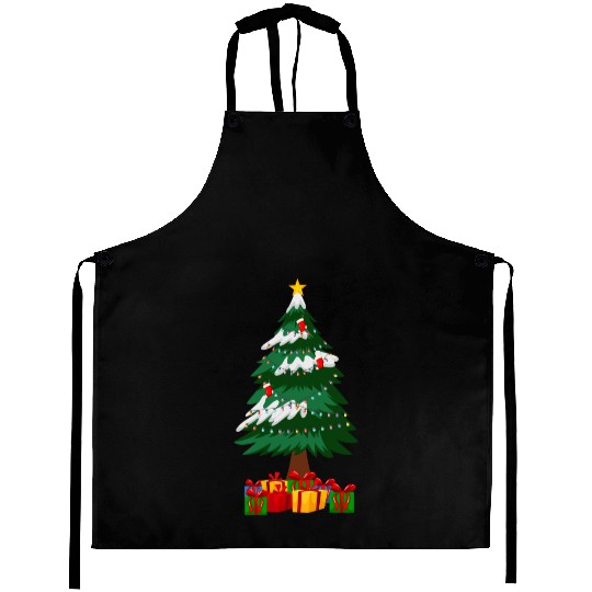 Merry Christmas Tree with Surprise Presents Boxes Aprons