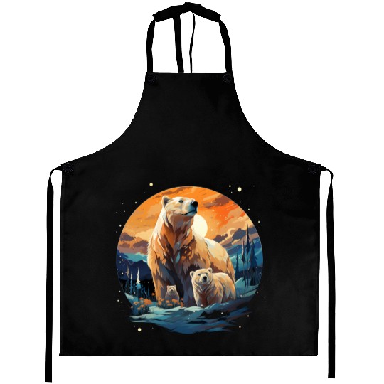 Polar Bear Family Gift Polar Bear Cub Aprons