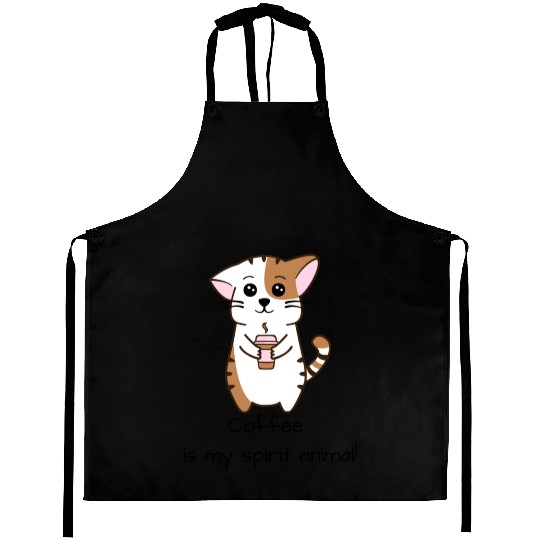 cat coffee Aprons
