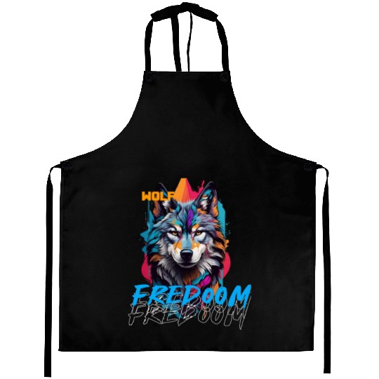 Incredible wolf face street Aprons