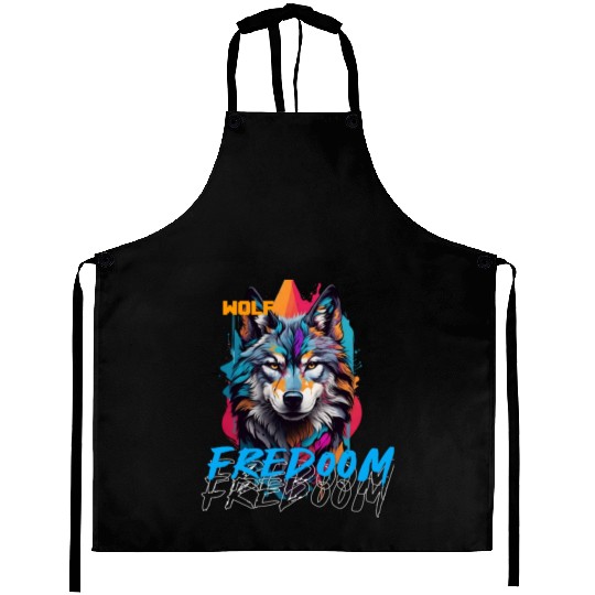 Incredible wolf face street Aprons