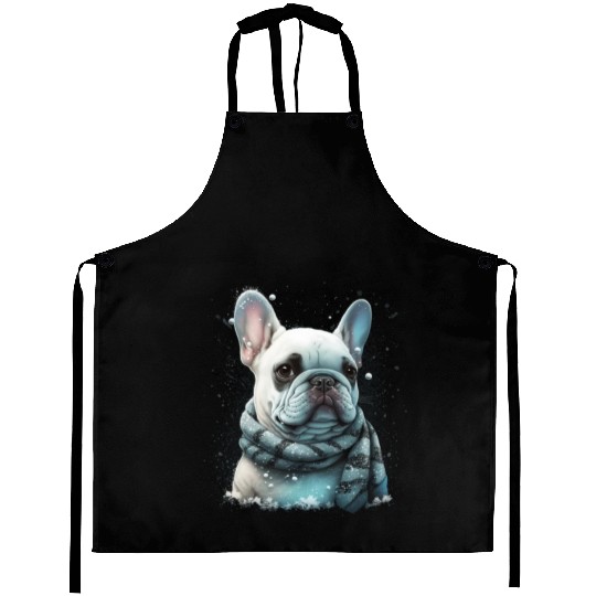French Bulldog | Winter Snow Christmas Cute Aprons