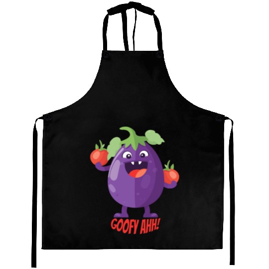Eggplant Tomato Party Goofy Ahh Aprons