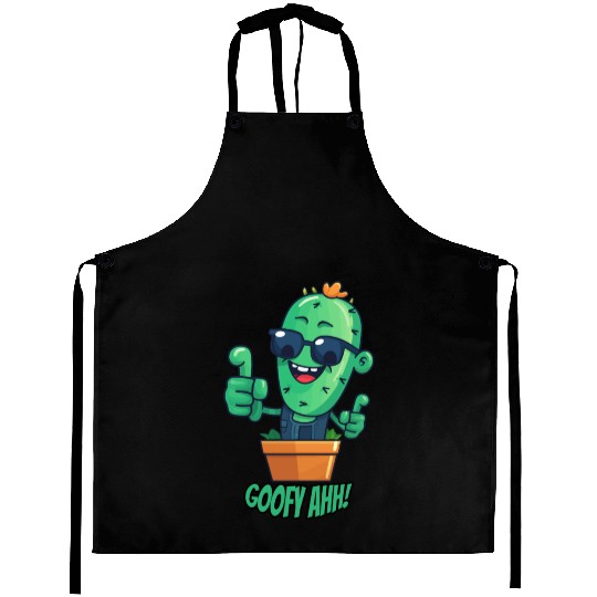 Fun Cactus Character Goofy Ahh Aprons