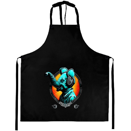 Colorful elephant face Aprons