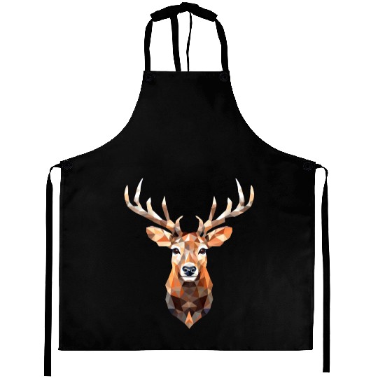 Polygon Reindeer: Modern Design Meets Nature! Aprons