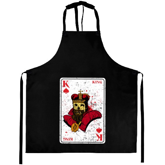 King on Spades Horror Halloween Card Game Creepy Aprons