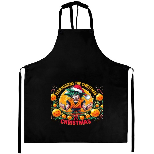 Funny Goku Christmas festival Aprons
