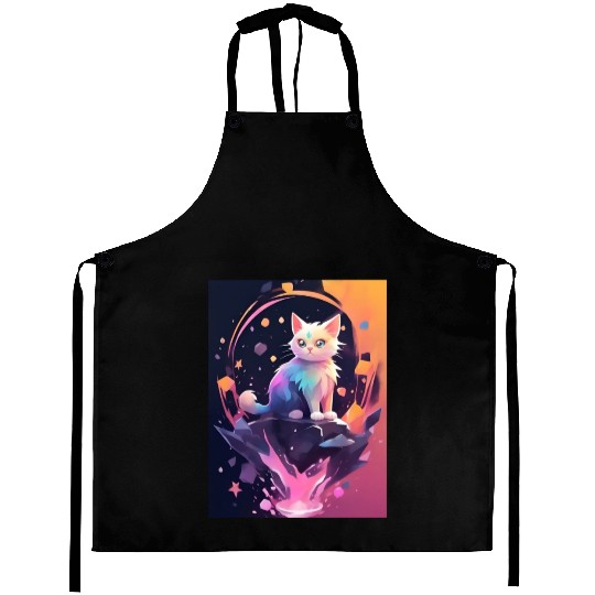 Cute Crystal Fantasy Cat Design Aprons
