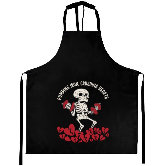 Anti Valentine´s Day Broken Heart Powerlifting Gym Aprons