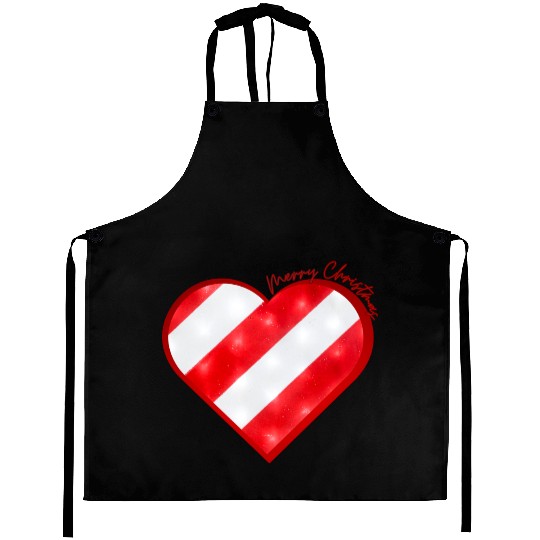 Merry Christmas, Candy Cane Heart Aprons