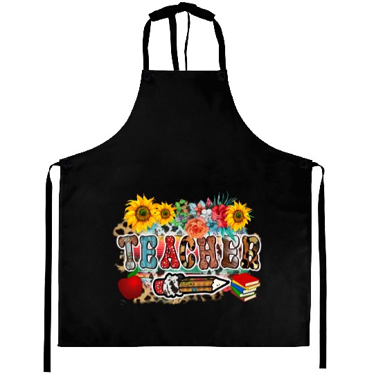 Retro Wildflower Teacher Aprons