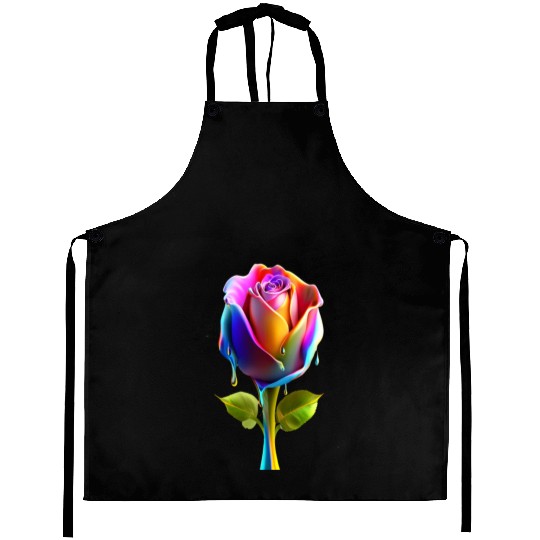 3d Rose with running colors Aprons