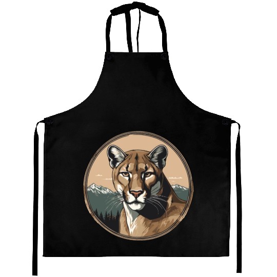Mountain Lion Cougar Aprons