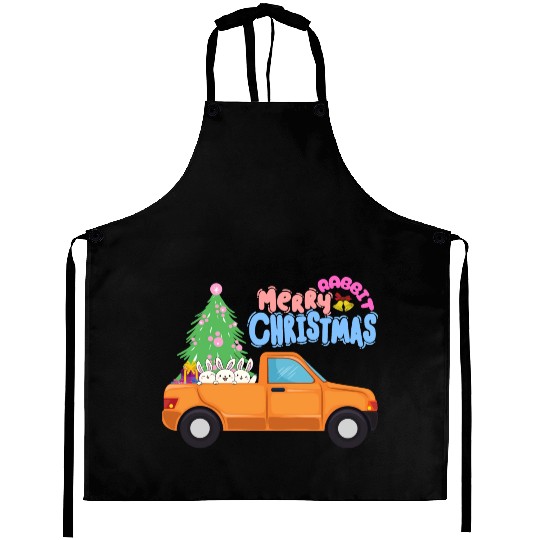 Merry rabbit Chrismas Aprons