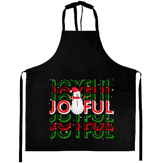 Golf Christmas Snowman Joyful Golf Lover Aprons