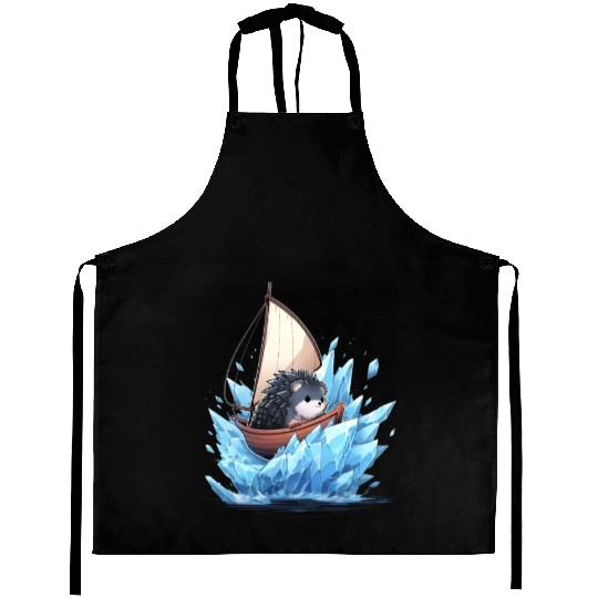 Ice Sailing Hedgehog Ice Sailor Ice Boating Aprons