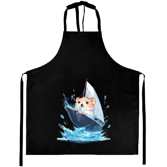 Ice Sailing Hamster Ice Sailor Ice Boating Aprons