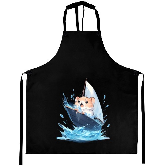 Ice Sailing Hamster Ice Sailor Ice Boating Aprons