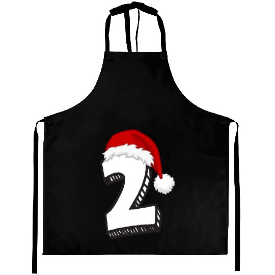 Number 2 Second Birthday - Christmas Two Aprons