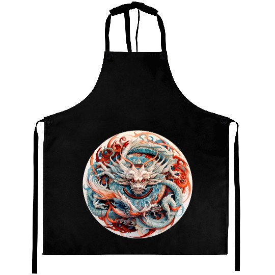 Chinese Dragon Mandala Art Aprons