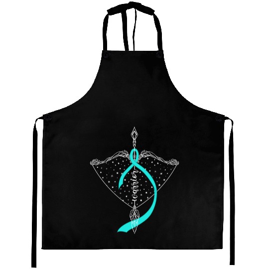 Warrior Bow Warrior Teal Ribbon Ovarian Cancer Aprons