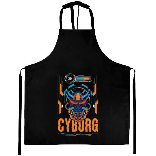 Cyberpunk Android Synthwave Engineering Aprons