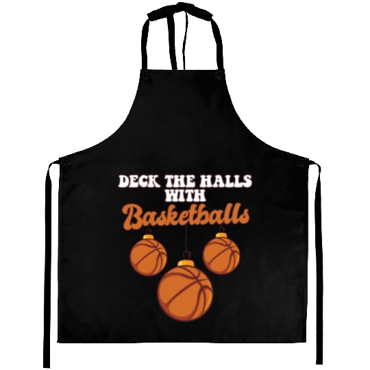 Basketball Player Coach Christmas Balls Deck The Aprons