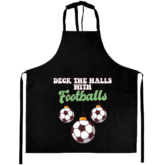 Football Player Coach Christmas Balls Deck The Aprons