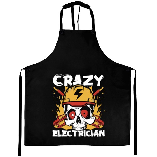 Crazy Electrician Powerline Technician Wiremen Aprons
