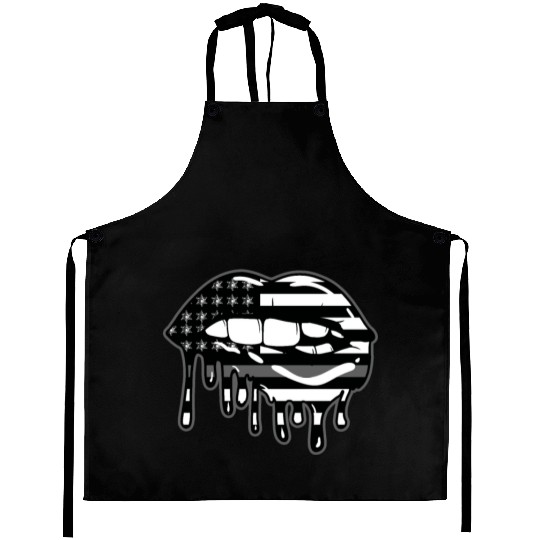 US Flag Lips Correctional Officer Patriotic First Aprons