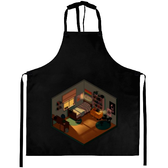 Heartstopper isometric bedroom Aprons