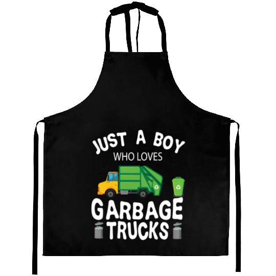 Garbage Truck Just A Boy Who Loves Garbage Trucks Aprons