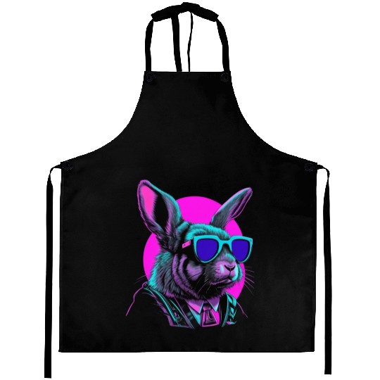 Vaporwave Easter Bunny Aprons