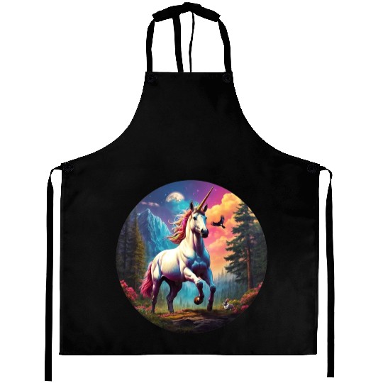 Majestic Rainbow Unicorn Aprons