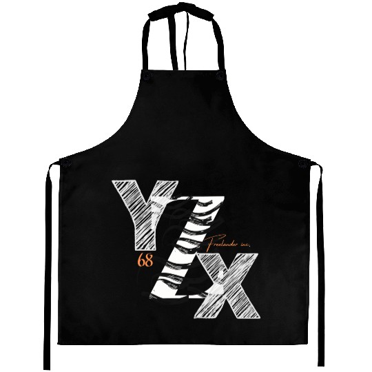 YZX lettering graphic Aprons