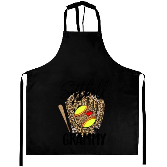 Softball Grammy Leopard Game Day Softball Lover Aprons