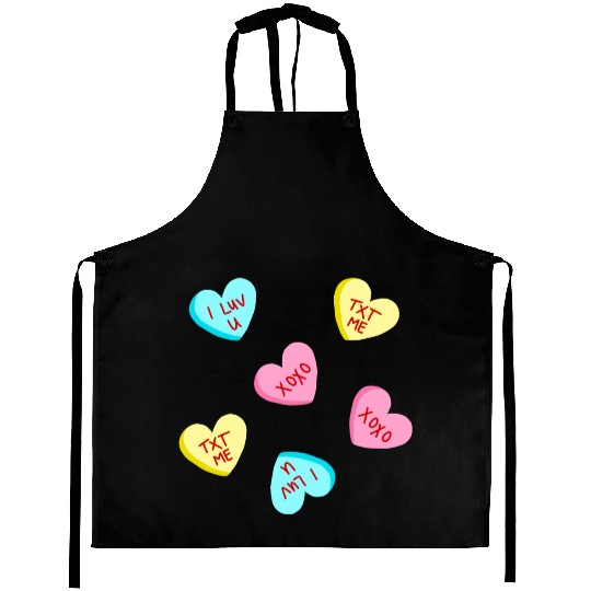 Sweet Candy Hearts Valentines Day Aprons