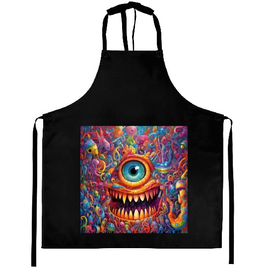 Going On a Little Trip - Cyclops and Teeth Psyched Aprons