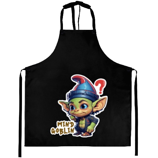 Funny Green Goblin Monster - Mind Goblin Deez Nuts Aprons