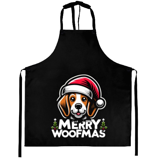 Xmas Dog Merry Woofmas Christmas Beagle Aprons