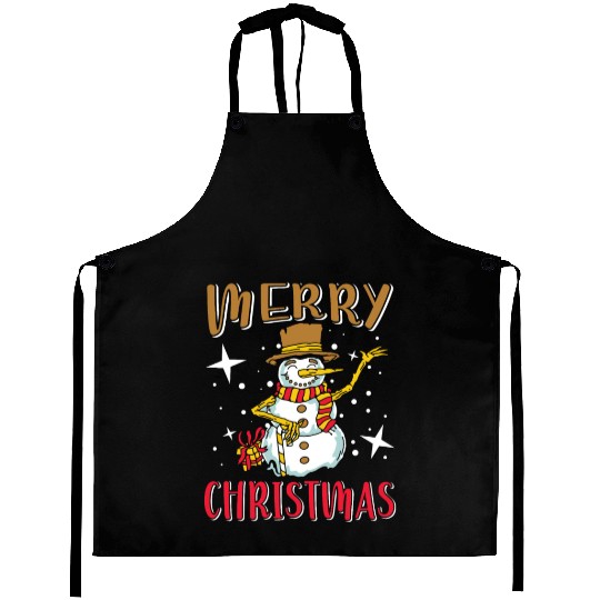 Snowman Merry Christmas Christmas Season Aprons
