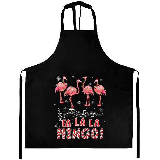 Candy Cane Flamingoes Fa La La Mingo Flamingo Aprons