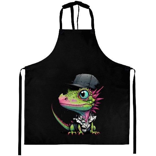 Cute lizard with cap Aprons