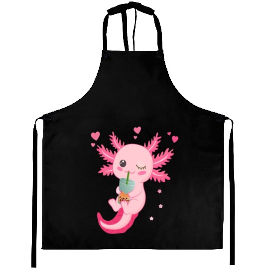 Boba Tea Bubble Tea Milk Tea Axolotl Aprons