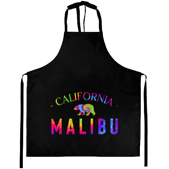Malibu California Bicycle Club In a Tie Dye Design Aprons