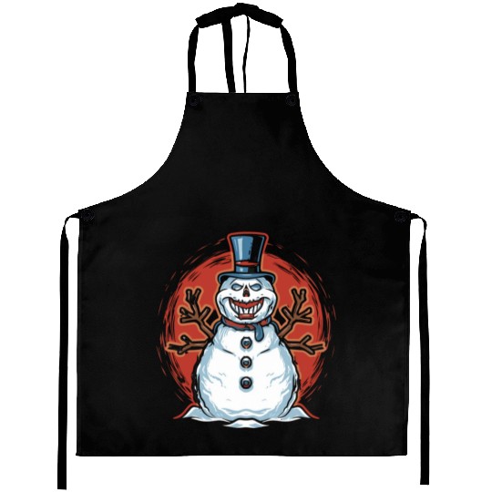frosty snowman creepy Aprons