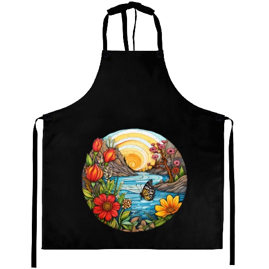 Sunset Whorls over Serene River Aprons