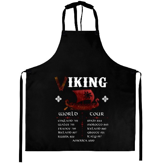 Vikings Dragon Ship VEGVISIR Runes Aprons